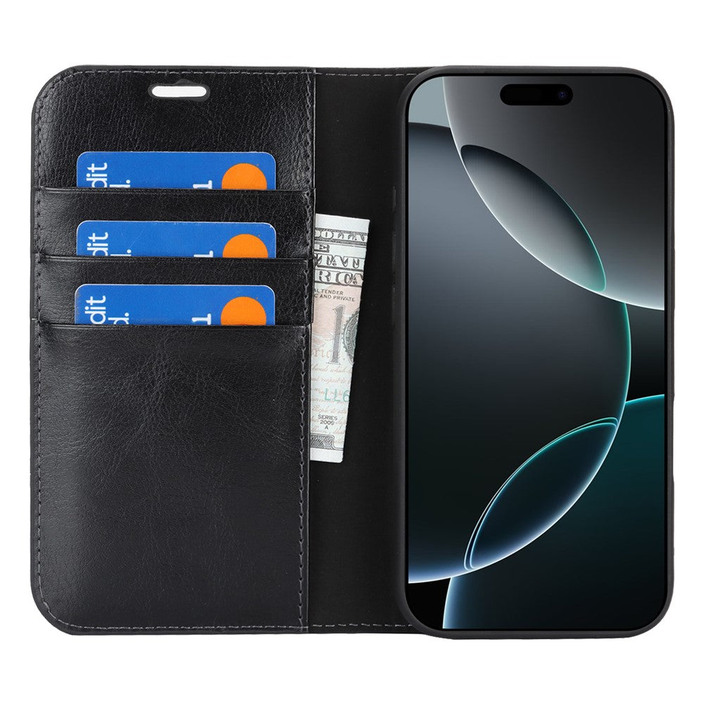 For-iPhone-17-Case-Crazy-Horse-Texture-Split-Leather-Wallet-Phone-Cover-Black