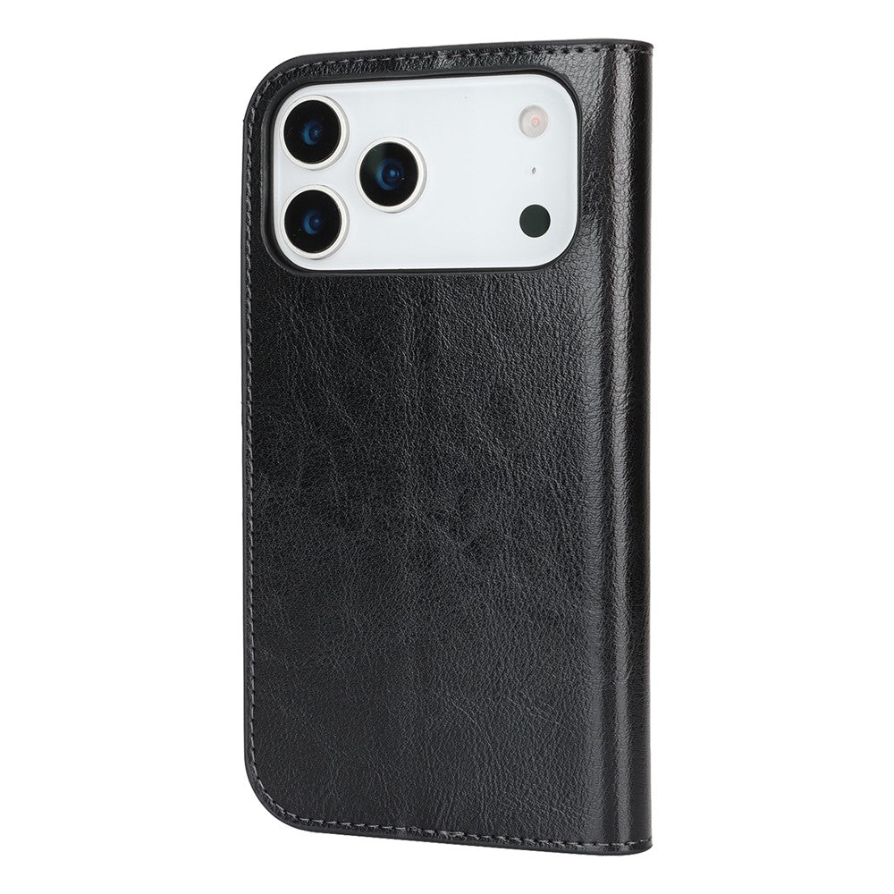 For-iPhone-17-Pro-Max-Case-Crazy-Horse-Texture-Split-Leather-Wallet-Phone-Cover-Black
