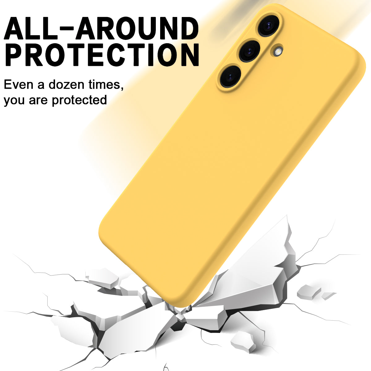 For-Samsung-Galaxy-S25-FE-Liquid-Silicone-Case-Phone-Back-Cover-with-Hand-Strap-Yellow