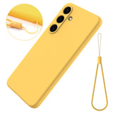 For-Samsung-Galaxy-S25-FE-Liquid-Silicone-Case-Phone-Back-Cover-with-Hand-Strap-Yellow