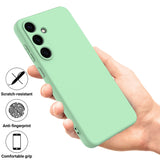 For-Samsung-Galaxy-S25-FE-Liquid-Silicone-Case-Phone-Back-Cover-with-Hand-Strap-Green