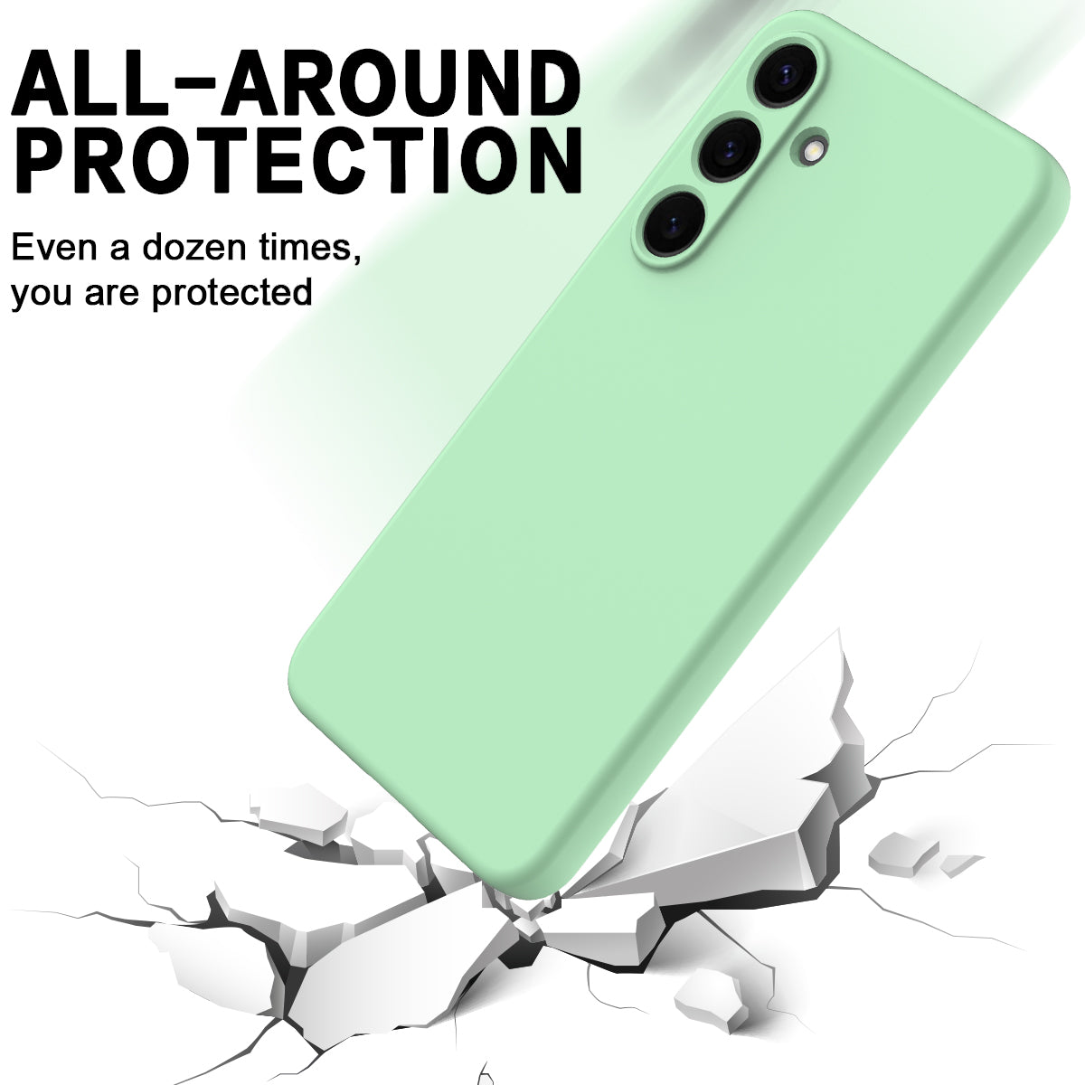 For-Samsung-Galaxy-S25-FE-Liquid-Silicone-Case-Phone-Back-Cover-with-Hand-Strap-Green