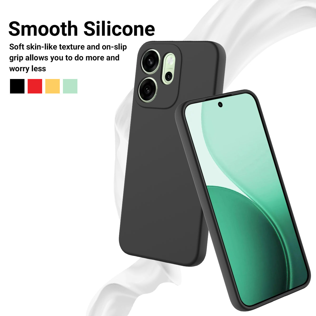 For-Oppo-Reno14-F-5G-Liquid-Silicone-Case-Phone-Back-Cover-with-Hand-Strap-Black