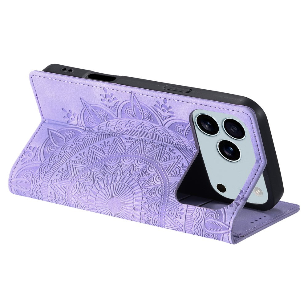 For-iPhone-17-Pro-Max-Case-Magnetic-Closing-Leather-Phone-Cover-Pattern-Imprinted-Purple