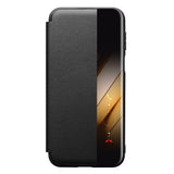 QIALINO-For-Huawei-Pura-80-Pro-/-80-Pro+-Case-Window-View-Auto-Wake-/-Sleep-Genuine-Cow-Leather-Flip-Phone-Cover-Black