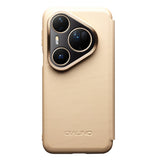 QIALINO-For-Huawei-Pura-80-Pro-/-80-Pro+-Case-Window-View-Auto-Wake-/-Sleep-Genuine-Cow-Leather-Flip-Phone-Cover-Gold