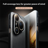 QIALINO-For-Huawei-Pura-80-Pro-/-80-Pro+-Case-Window-View-Auto-Wake-/-Sleep-Genuine-Cow-Leather-Flip-Phone-Cover-Gold