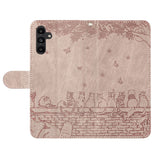 For-Samsung-Galaxy-S25-FE-Case-with-Wrist-Strap-Leather-Phone-Cover-Wall-Cats-Pattern-Smoky-Purple
