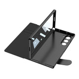 GKK-For-Samsung-Galaxy-Z-Fold7-5G-Stand-Case-Pen-Slot-PC-+-PU-Leather-Flip-Phone-Cover-with-Screen-Film-Silver