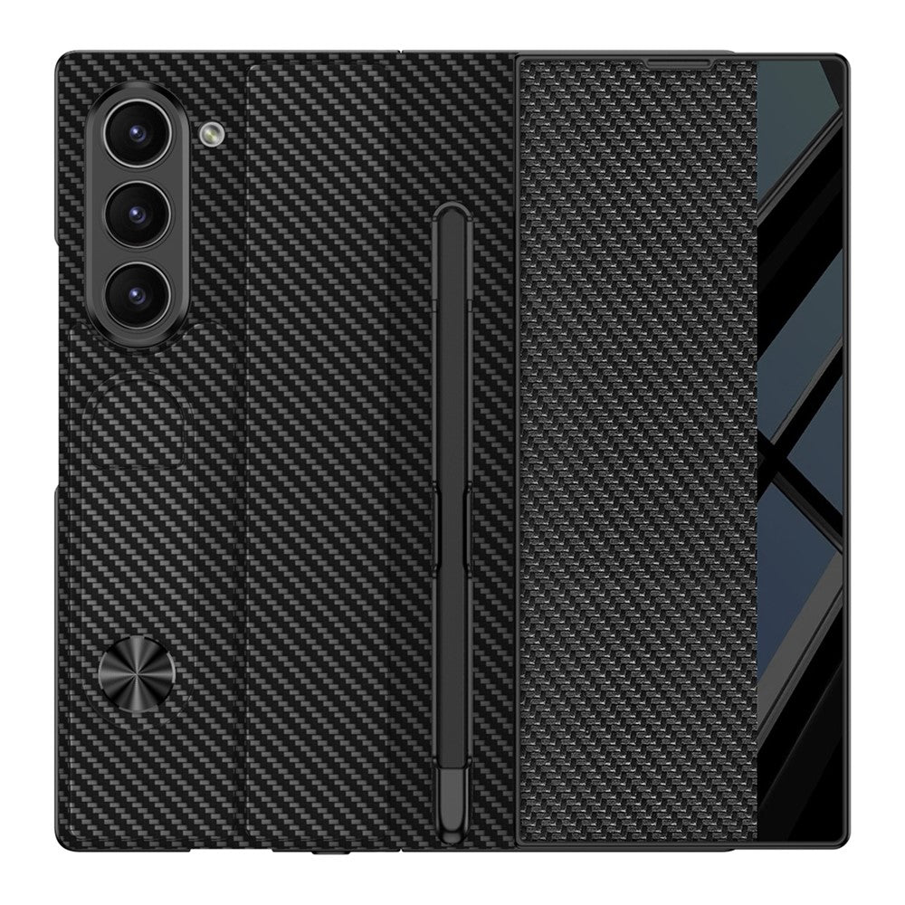 GKK-For-Samsung-Galaxy-Z-Fold7-5G-Stand-Case-Pen-Slot-PC-+-PU-Leather-Flip-Phone-Cover-with-Screen-Film-Silver