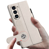 GKK-For-Samsung-Galaxy-Z-Fold7-5G-Stand-Case-Pen-Slot-PC-+-PU-Leather-Flip-Phone-Cover-with-Screen-Film-Silver