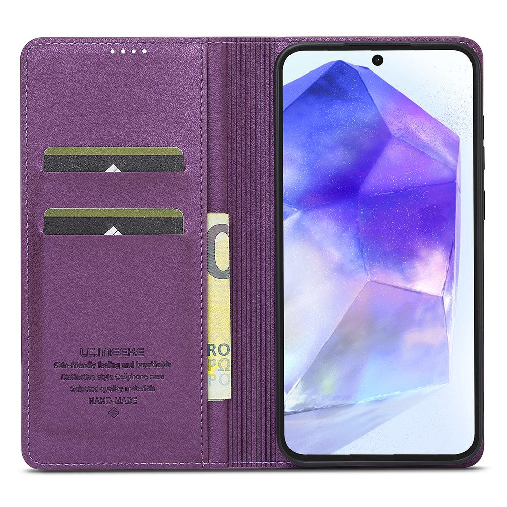 LC.IMEEKE-L1-Series-for-Samsung-Galaxy-A17-5G-/-A17-4G-Case-PU-Leather-Wallet-Stand-Protective-Phone-Cover-Purple