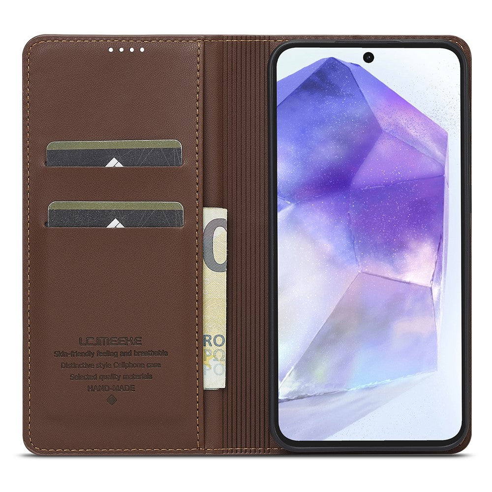 LC.IMEEKE-L1-Series-for-Samsung-Galaxy-A17-5G-/-A17-4G-Case-PU-Leather-Wallet-Stand-Protective-Phone-Cover-Brown