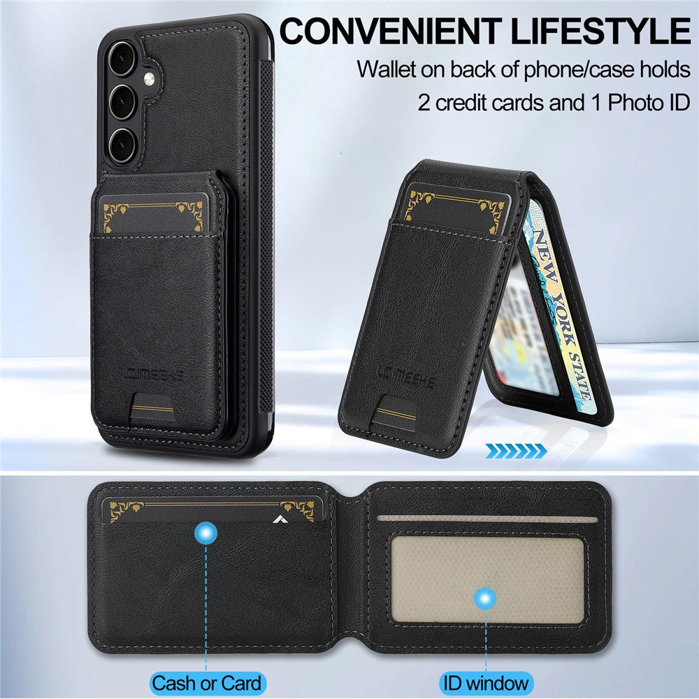 LC.IMEEKE-L3-For-Samsung	Galaxy-A17-5G-/-A17-4G-Magnetic-Case-Detachable-Card-Holder-Leather-TPU-Mobile-Cover-Black
