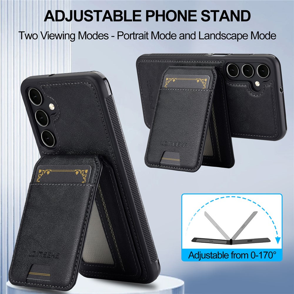 LC.IMEEKE-L3-For-Samsung	Galaxy-A17-5G-/-A17-4G-Magnetic-Case-Detachable-Card-Holder-Leather-TPU-Mobile-Cover-Black