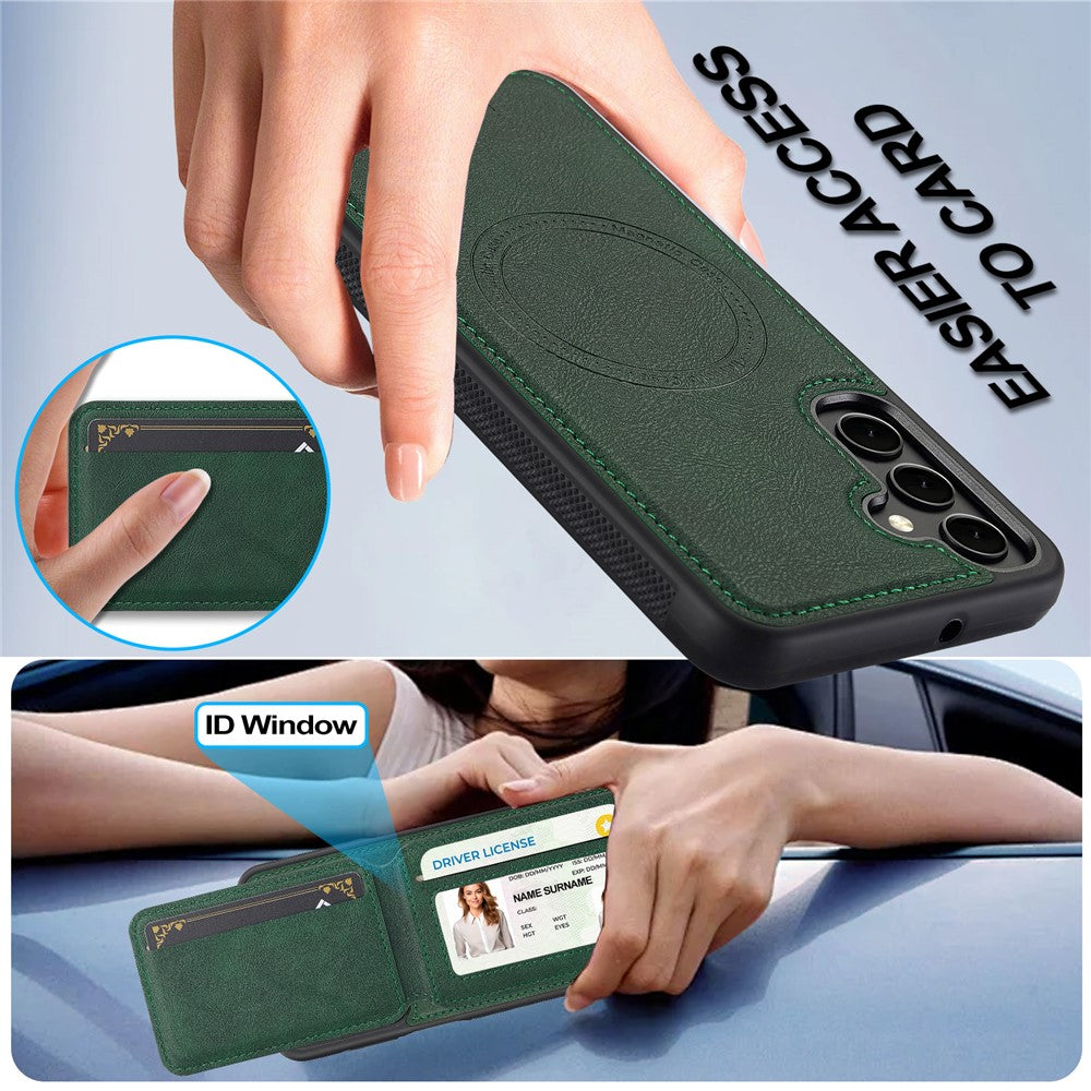 LC.IMEEKE-L3-For-Samsung	Galaxy-A17-5G-/-A17-4G-Magnetic-Case-Detachable-Card-Holder-Leather-TPU-Mobile-Cover-Green