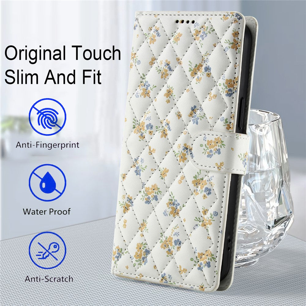 For-iPhone-17-Pro-Wallet-Case-Rhombic-Floral-Design-Leather-Flip-Phone-Cover-with-Strap-A5