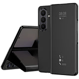 For-Samsung-Galaxy-Z-Fold7-5G-Case-Electroplating-View-Window-Stand-Leather-Phone-Cover-Black