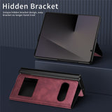 For-Samsung-Galaxy-Z-Fold7-5G-Case-View-Window-PU-Leather-Phone-Cover-Red