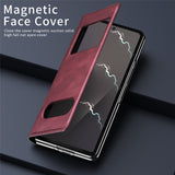 For-Samsung-Galaxy-Z-Fold7-5G-Case-View-Window-PU-Leather-Phone-Cover-Red