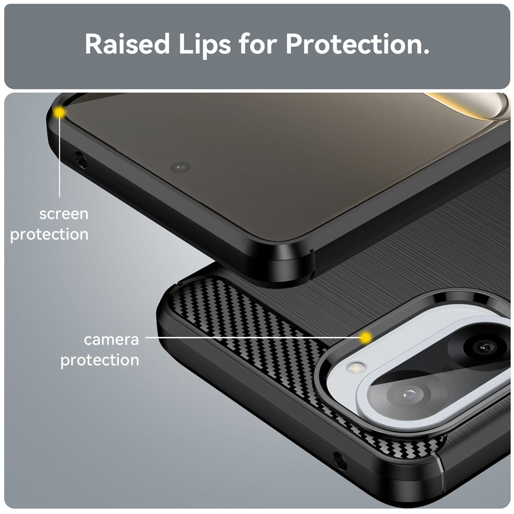 For-OnePlus-Ace-5-Racing-5G-/-Nord-CE5-5G-Case-Protective-Phone-Cover-Carbon-Fiber-Texture-Brushed-Black