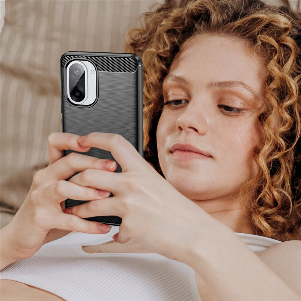 For-OnePlus-Ace-5-Racing-5G-/-Nord-CE5-5G-Case-Protective-Phone-Cover-Carbon-Fiber-Texture-Brushed-Black