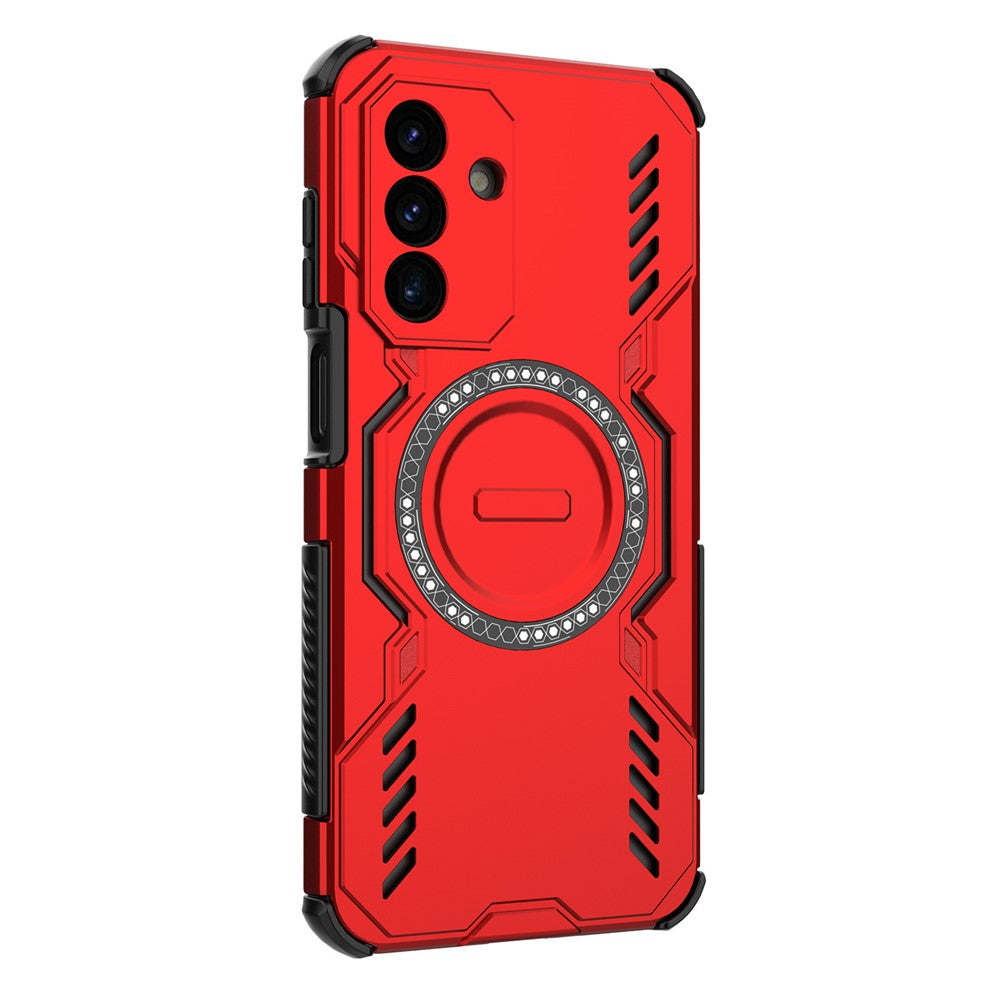 For-Samsung-Galaxy-A17-5G-/-A17-4G-Magnetic-Case-Butterfly-Armor-Hollow-Heat-Dissipation-PC-+-TPU-Phone-Cover-Red