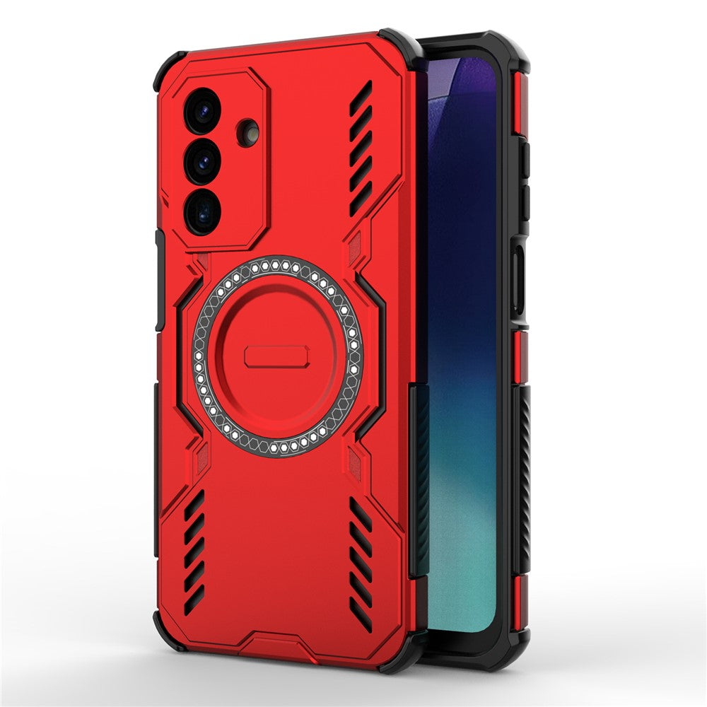 For-Samsung-Galaxy-A17-5G-/-A17-4G-Magnetic-Case-Butterfly-Armor-Hollow-Heat-Dissipation-PC-+-TPU-Phone-Cover-Red