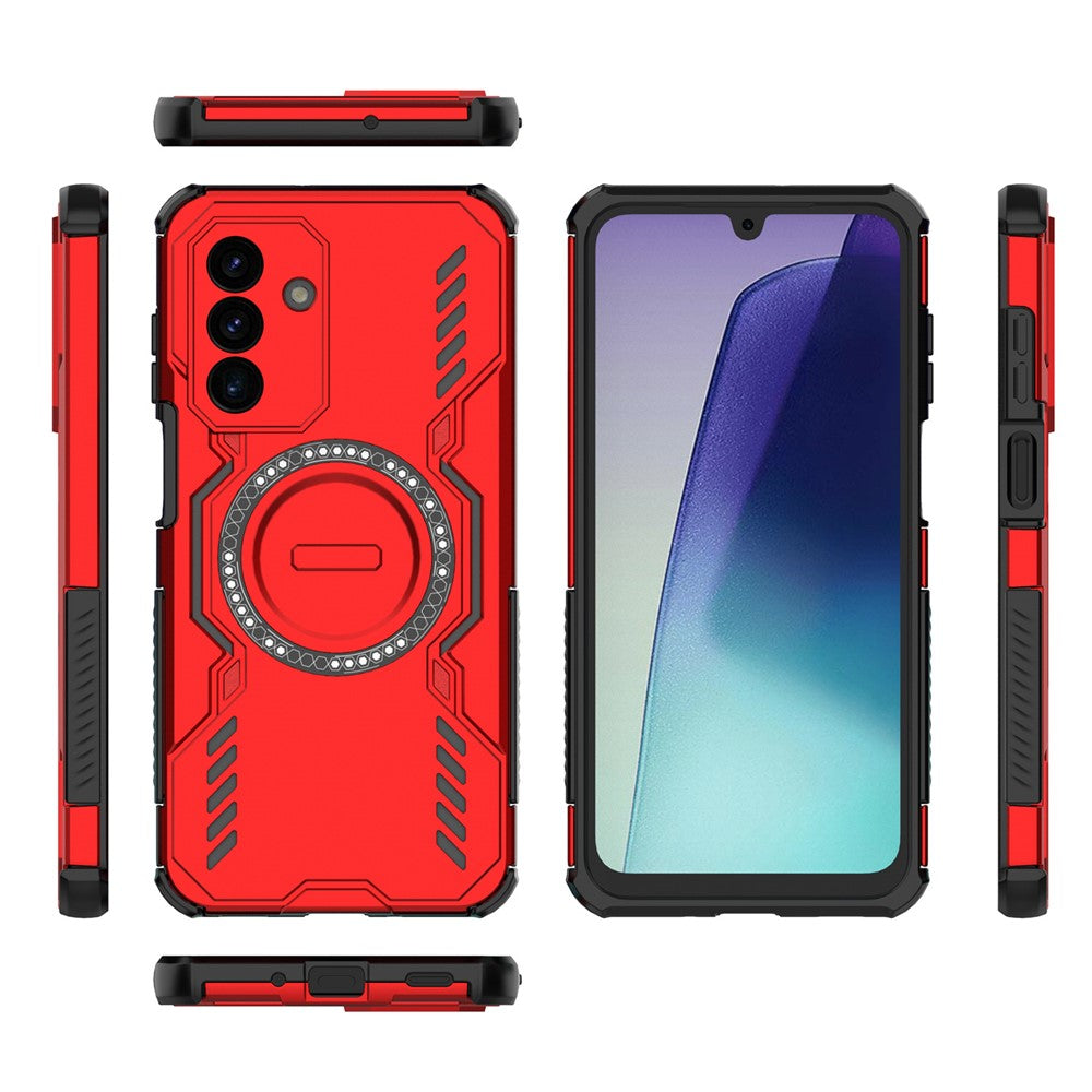For-Samsung-Galaxy-A17-5G-/-A17-4G-Magnetic-Case-Butterfly-Armor-Hollow-Heat-Dissipation-PC-+-TPU-Phone-Cover-Red