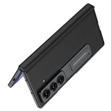 GKK-For-Samsung-Galaxy-Z-Fold7-5G-Case-with-Kickstand-PU-PC-Tempered-Glass-Protective-Phone-Cover-Black
