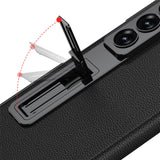 GKK-For-Samsung-Galaxy-Z-Fold7-5G-Case-with-Kickstand-PU-PC-Tempered-Glass-Protective-Phone-Cover-Black