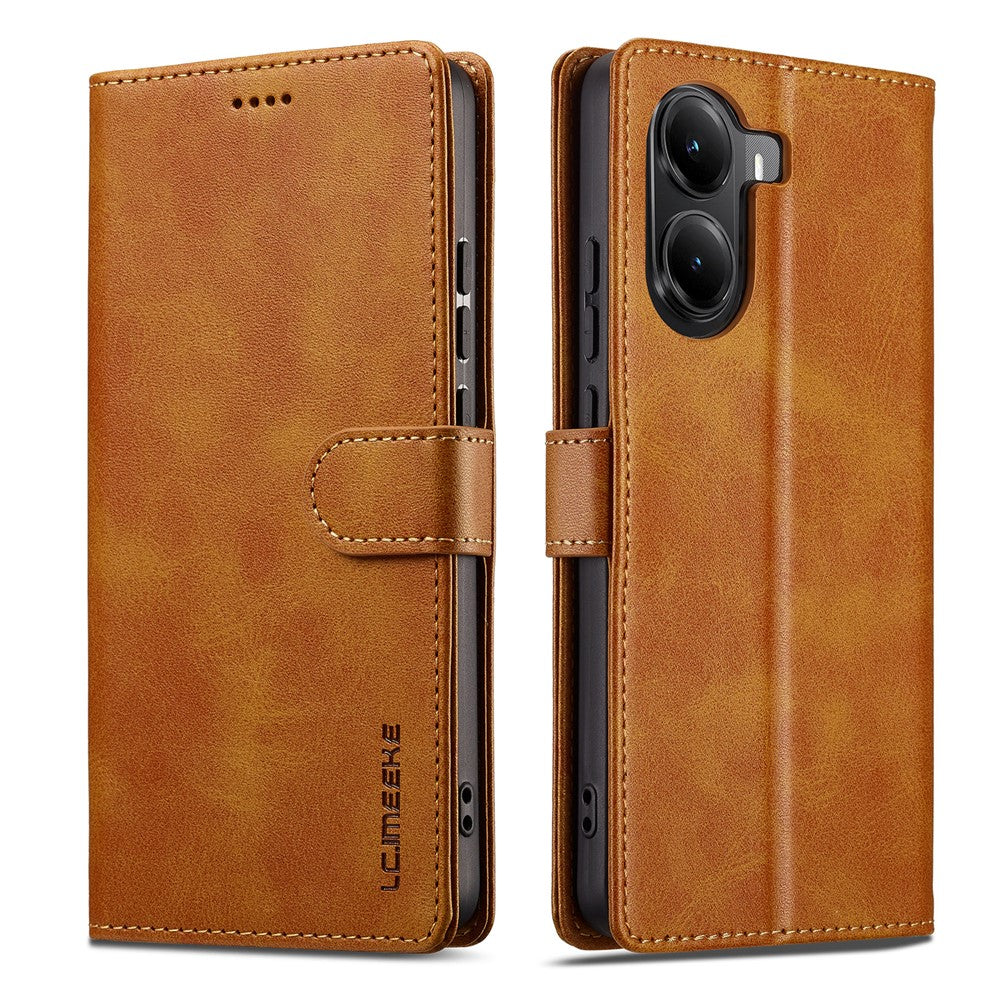 LC.IMEEKE-For-Xiaomi-Poco-X7-Pro-5G-Case-Calf-Texture-PU-Leather-Stand-Wallet-Phone-Cover-Yellow