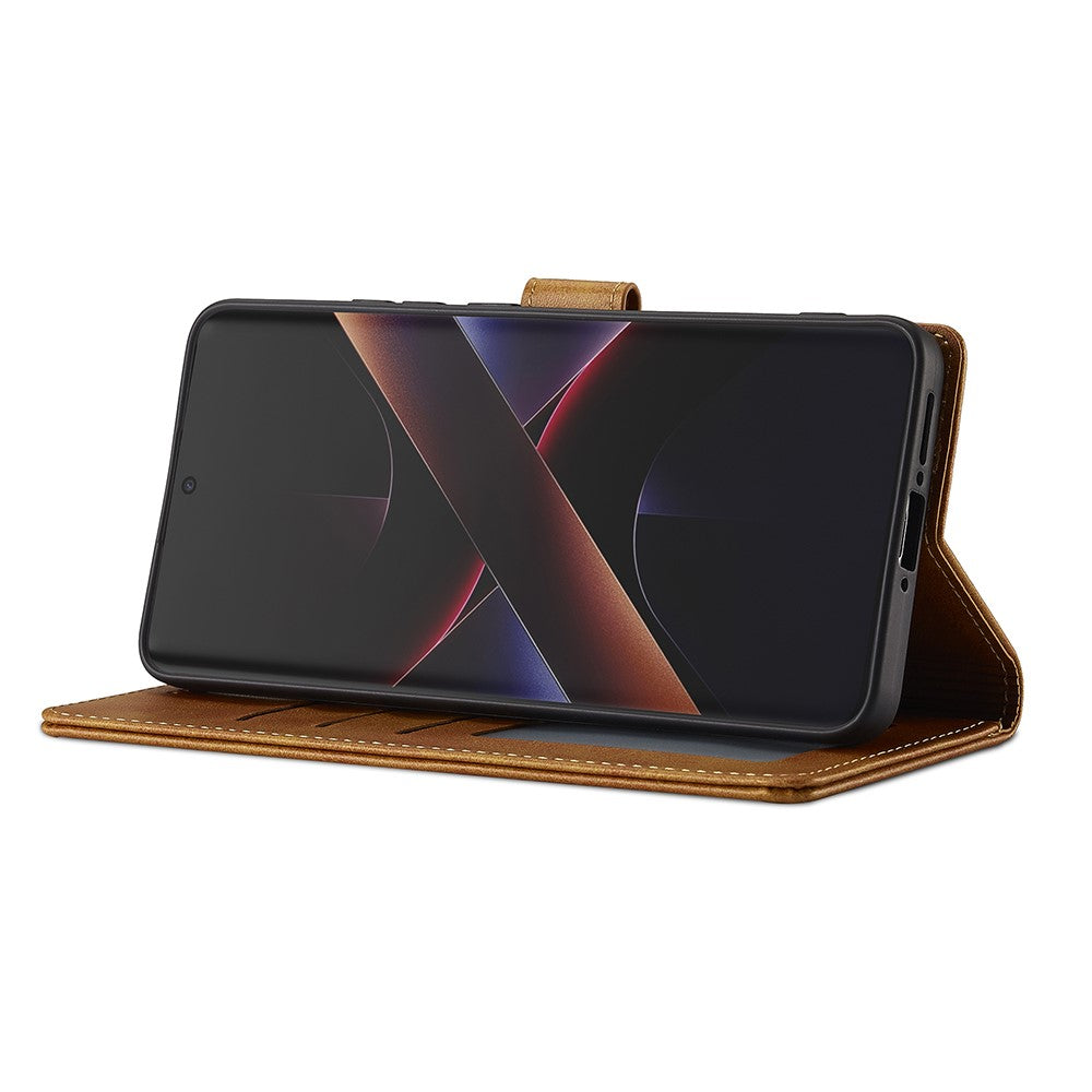 LC.IMEEKE-For-Xiaomi-Poco-X7-Pro-5G-Case-Calf-Texture-PU-Leather-Stand-Wallet-Phone-Cover-Yellow