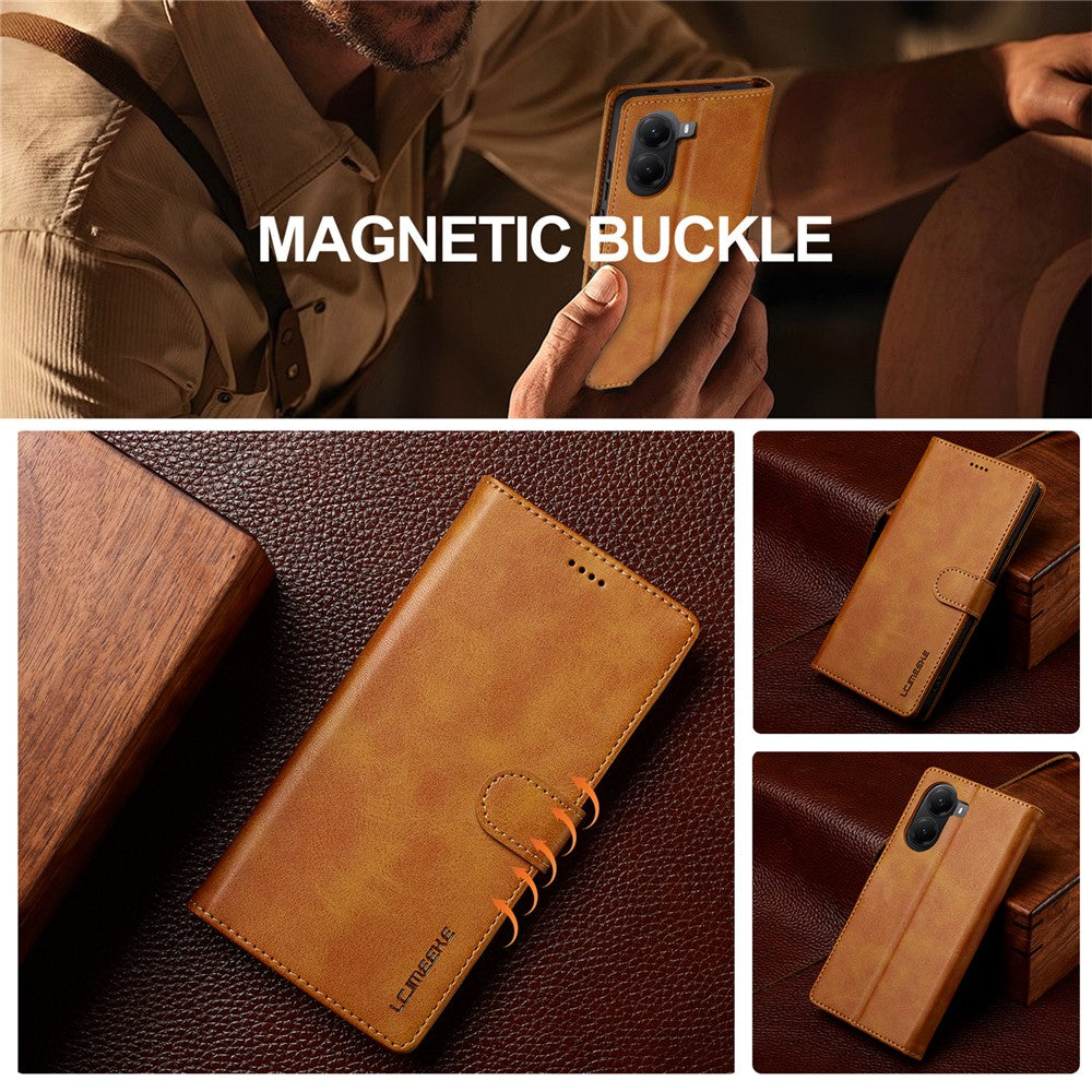 LC.IMEEKE-For-Xiaomi-Poco-X7-Pro-5G-Case-Calf-Texture-PU-Leather-Stand-Wallet-Phone-Cover-Yellow