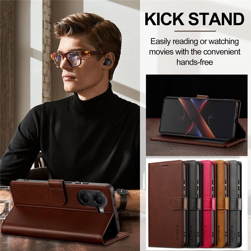 LC.IMEEKE-For-Xiaomi-Poco-X7-Pro-5G-Case-Calf-Texture-PU-Leather-Stand-Wallet-Phone-Cover-Brown
