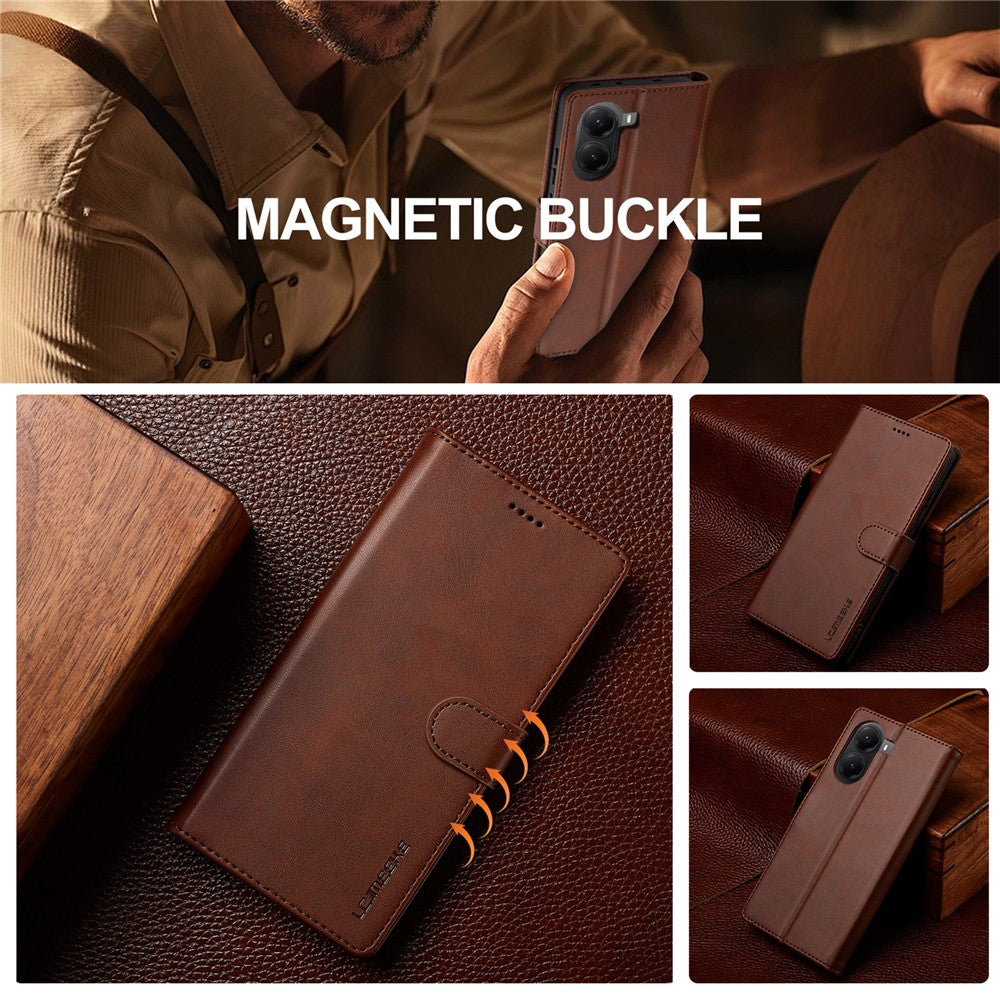 LC.IMEEKE-For-Xiaomi-Poco-X7-Pro-5G-Case-Calf-Texture-PU-Leather-Stand-Wallet-Phone-Cover-Brown