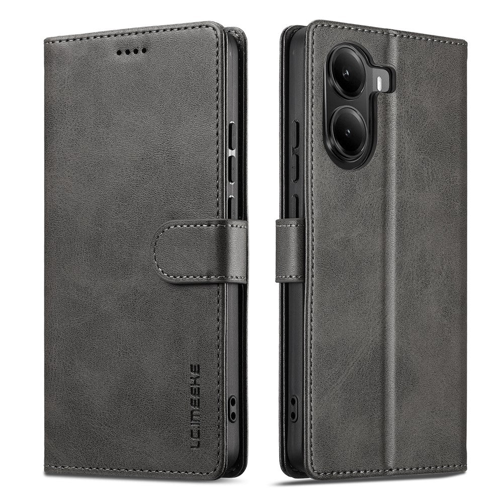 LC.IMEEKE-For-Xiaomi-Poco-X7-Pro-5G-Case-Calf-Texture-PU-Leather-Stand-Wallet-Phone-Cover-Grey