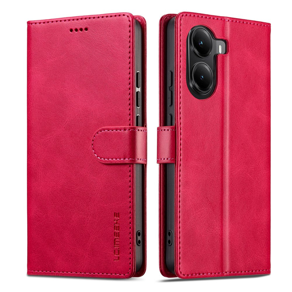 LC.IMEEKE-For-Xiaomi-Poco-X7-Pro-5G-Case-Calf-Texture-PU-Leather-Stand-Wallet-Phone-Cover-Rose