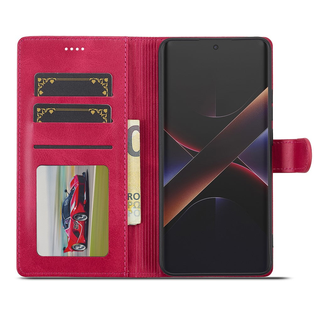 LC.IMEEKE-For-Xiaomi-Poco-X7-Pro-5G-Case-Calf-Texture-PU-Leather-Stand-Wallet-Phone-Cover-Rose