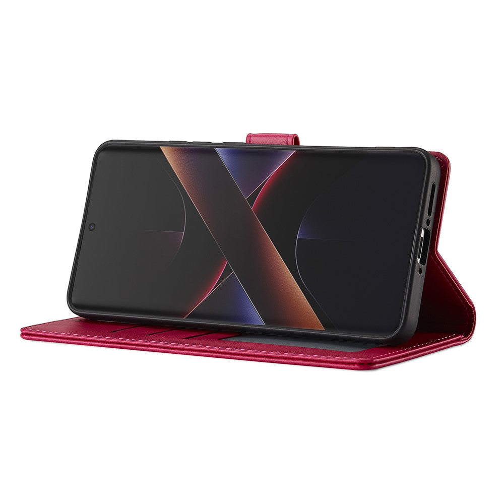 LC.IMEEKE-For-Xiaomi-Poco-X7-Pro-5G-Case-Calf-Texture-PU-Leather-Stand-Wallet-Phone-Cover-Rose