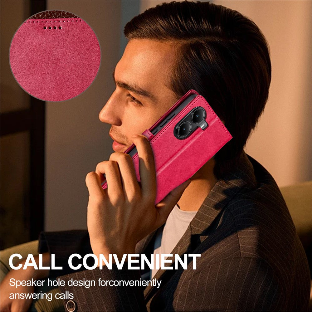 LC.IMEEKE-For-Xiaomi-Poco-X7-Pro-5G-Case-Calf-Texture-PU-Leather-Stand-Wallet-Phone-Cover-Rose