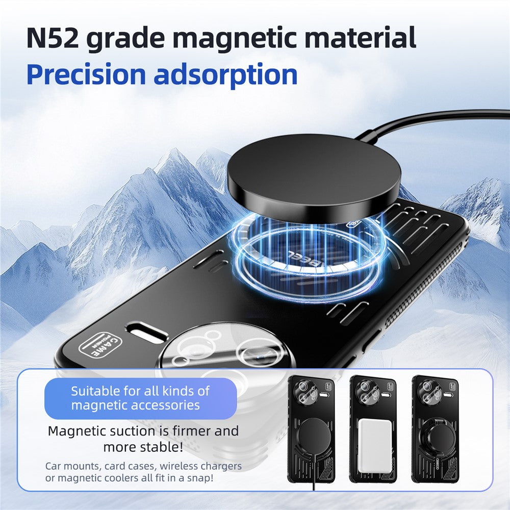 ABEEL-For-Xiaomi-Redmi-K80-Pro-5G-/-Poco-F7-Ultra-5G-Magnetic-Case-Aluminium-Alloy-+-PC-+-TPU-Hollow-Heat-Dissipation-Phone-Cover-Titanium-Grey