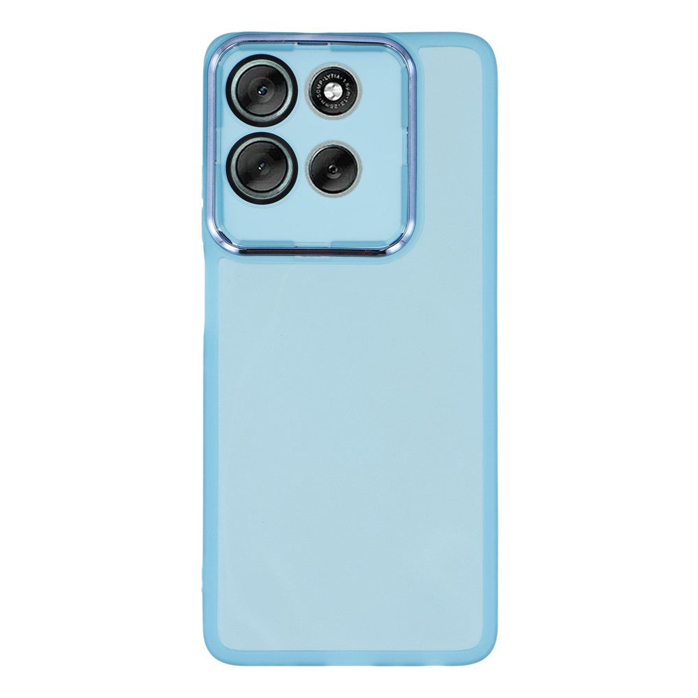 For-Motorola-Moto-G86-5G-Case-Electroplated-Camera-Frame-TPU-Phone-Cover-Transparent-Blue