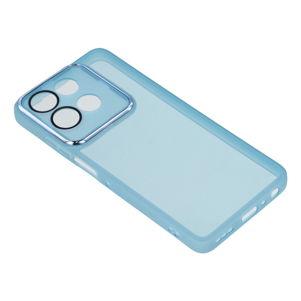 For-Motorola-Moto-G86-5G-Case-Electroplated-Camera-Frame-TPU-Phone-Cover-Transparent-Blue