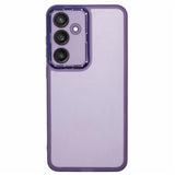 For-Samsung-Galaxy-S25-FE-Case-Electroplated-Camera-Frame-TPU-Phone-Cover-Transparent-Purple