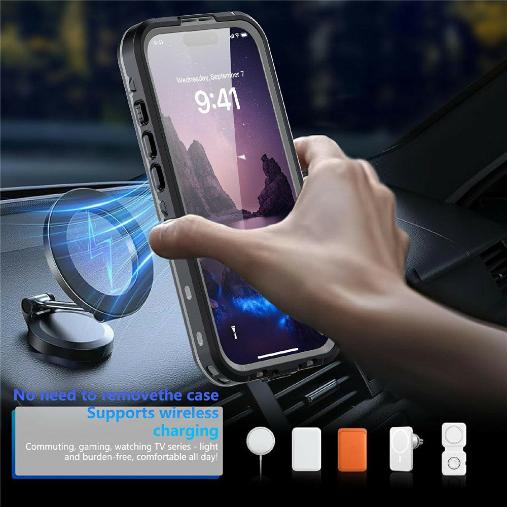 REDPEPPER-Dot+-Series-For-iPhone-17-Cellphone-Case-Compatible-with-MagSafe-IP68-Waterproof-Clear-Back-Phone-Cover-Black