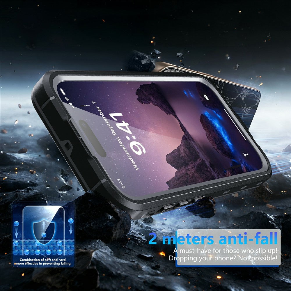 REDPEPPER-Dot+-Series-For-iPhone-17-Cellphone-Case-Compatible-with-MagSafe-IP68-Waterproof-Clear-Back-Phone-Cover-Black