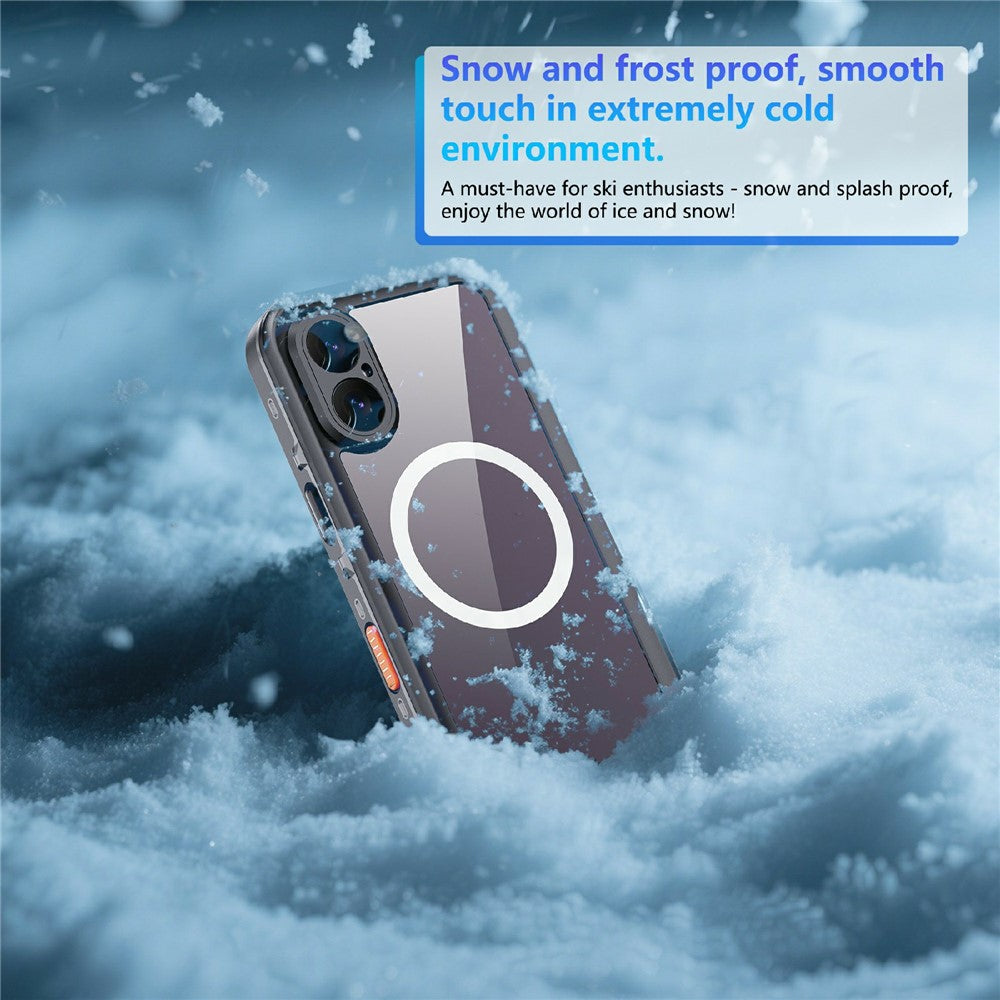 REDPEPPER-Dot+-Series-For-iPhone-17-Cellphone-Case-Compatible-with-MagSafe-IP68-Waterproof-Clear-Back-Phone-Cover-Black