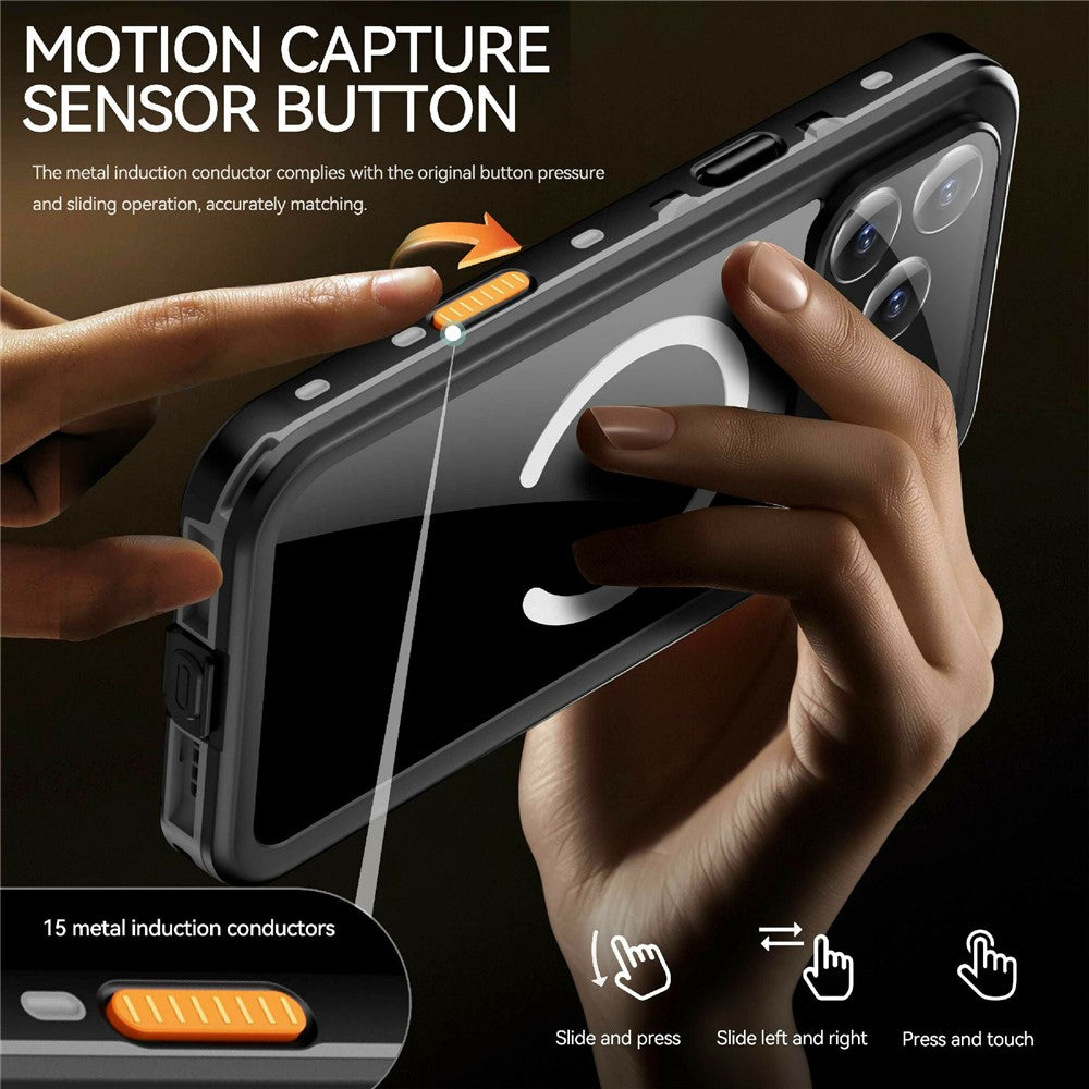 REDPEPPER-Dot+-Series-For-iPhone-17-Pro-Max-Cellphone-Case-Compatible-with-MagSafe-IP68-Waterproof-Clear-Back-Phone-Cover-Black