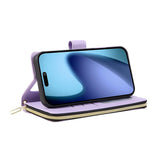 For-iPhone-17-Pro-Case-Zipper-Wallet-Rhombus-PU-Leather-Crossbody-Phone-Cover-Purple